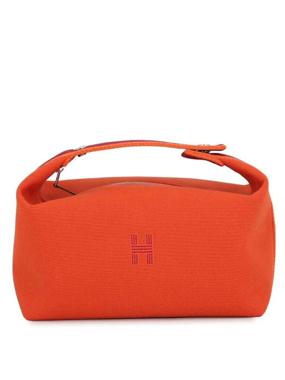 Hermes Pouch Bride-a-Brac GM Orange Fu Silver Canvas